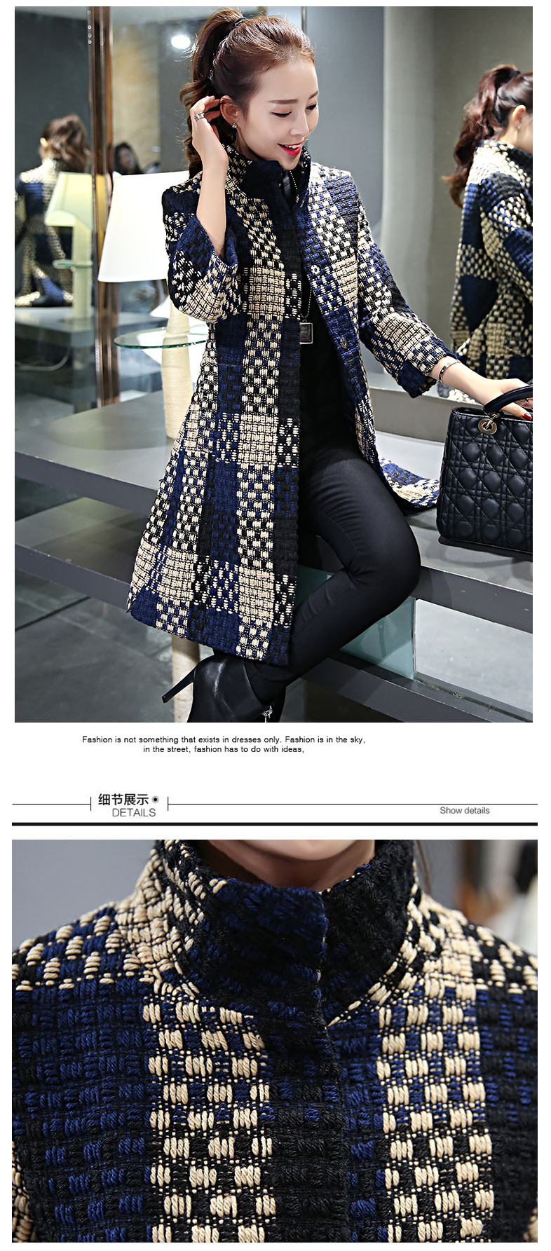  The new winter cherrymix tartan coats Korean in Sau San long-sleeved coarse wool terylene 7 sub-coats gross? female 9020 dark blue jacket XL Photo, prices, brand platters! The elections are supplied in the national character of distribution, so action, buy now enjoy more preferential! As soon as possible.