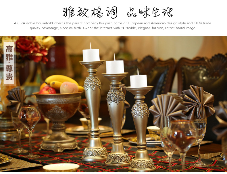 
                                        雅尊（Yazun） 欧式家居摆件创意复古蜡烛台客厅桌面摆设软装工艺品 金色贴钻                