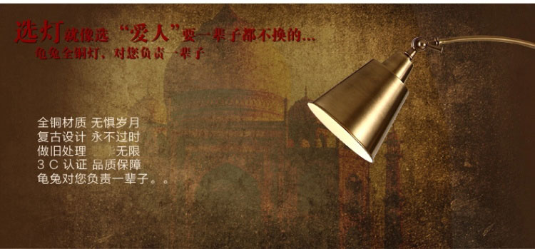 【龟兔】美式铜灯龟兔后现代设计极简约创意落地灯全铜卧室客厅落地灯L1010