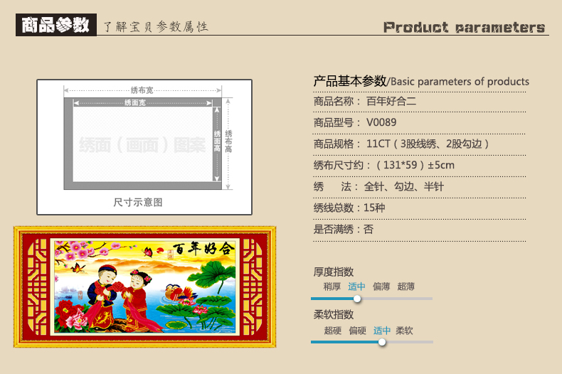 A KS3D十字绣百年好合新款结婚十字绣卧室新款婚庆婚礼系列情侣款精准印花人物刺绣 AKS货号W1520 长1.4米*宽0.72米
