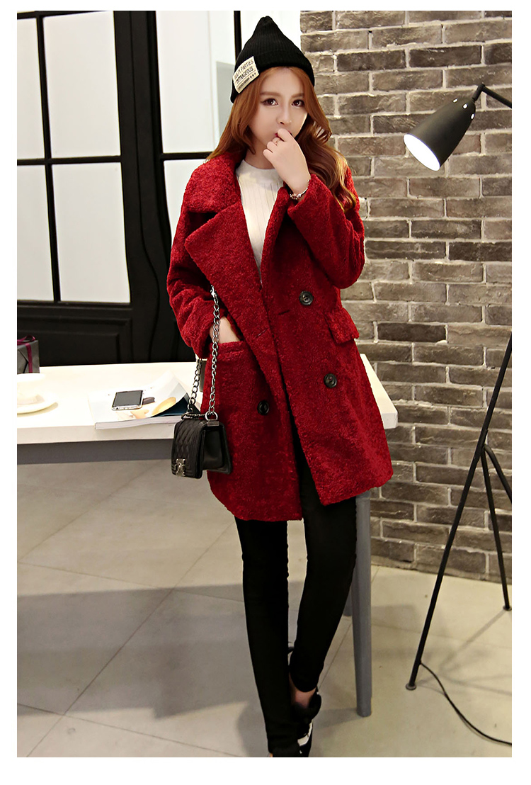 In short straw 2015 Fall/Winter Collections new double-side cashmere overcoat female Hair Girl In The jacket coat? Long Hair Girl Korean jacket? 