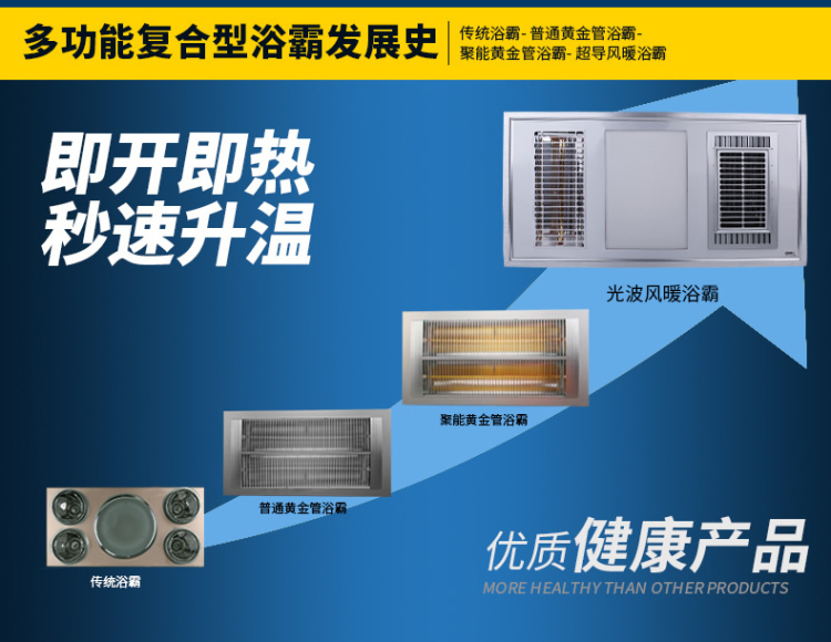 欧普 照明 浴霸 集成吊顶浴霸 超导PTC风暖光波取暖双模式led照明暖风四合一
