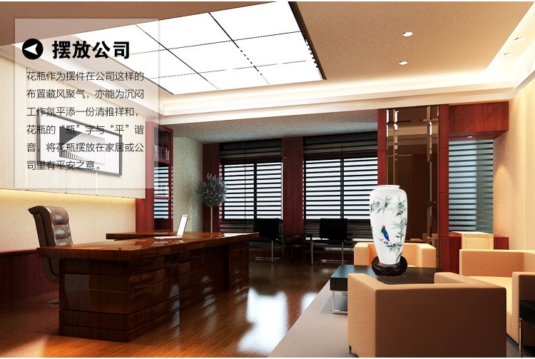醴陵釉下彩花瓶清风白月聊婆娑《竹报平安》收藏送礼家居装饰工艺品瓷器摆件