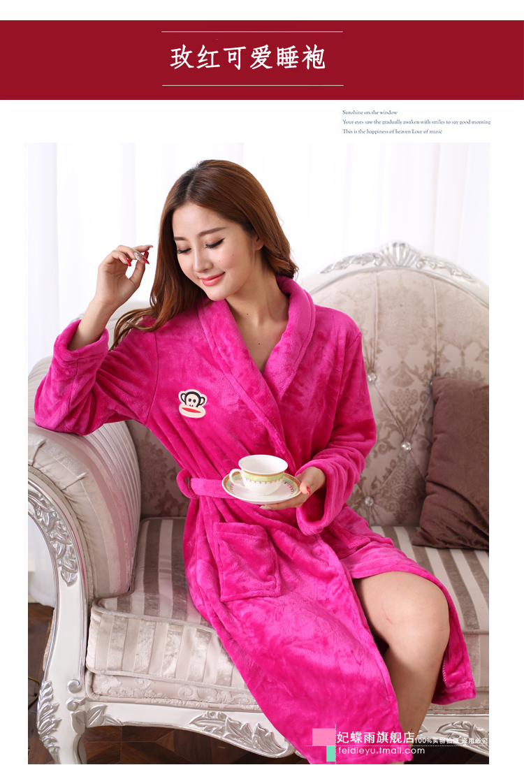 妃蝶雨2014新款<em>女士冬季</em>加厚法兰绒珊瑚绒睡