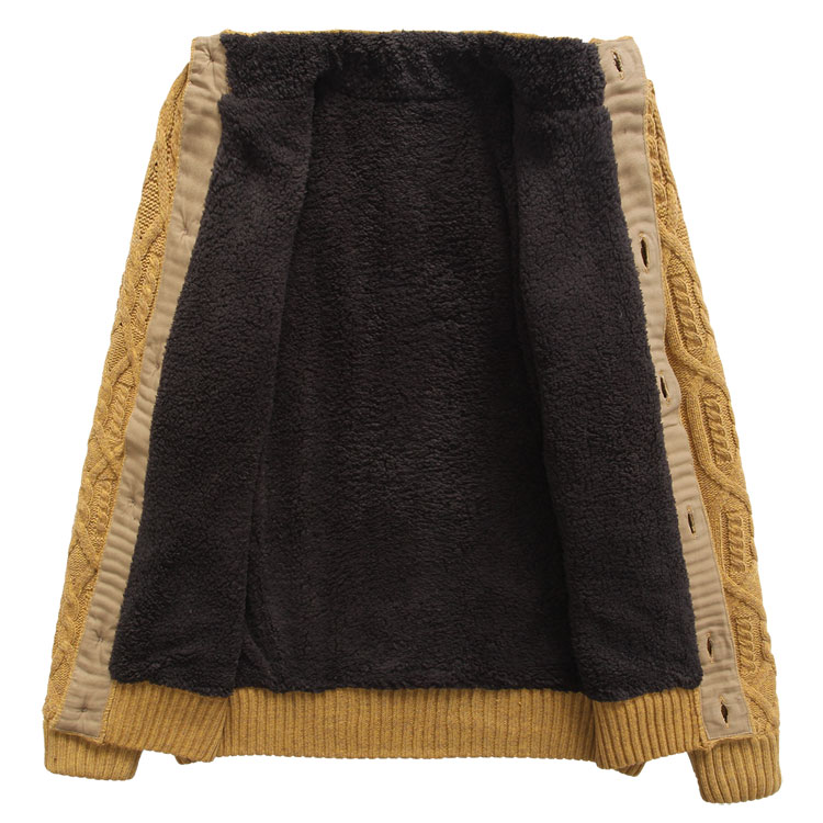 驼(earth camel)2014新款羊羔绒毛衣男士<em>开衫</em>加