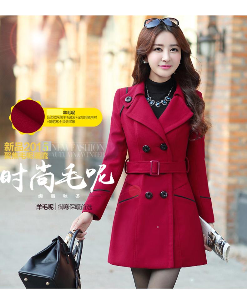  2015 Autumn as clothing and auspicious New stylish for women in the medium to long term, Sau San Mao jacket coat women? 8858 wine red M picture, prices, brand platters! The elections are supplied in the national character of distribution, so action, buy now enjoy more preferential! As soon as possible.