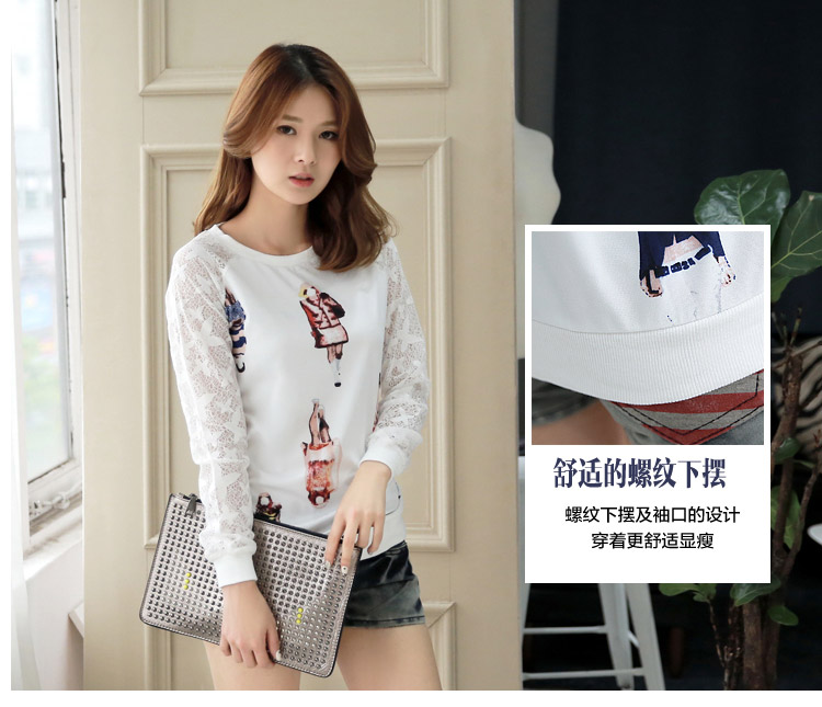 Shin Sung autumn 2015 New Product Code women stylish plus loose stretch cartoon lint-free digital printing long-sleeved-shoulder lace forming the T-shirts white plus lint-free, 15407 XL recommendations 134-144 catty picture, prices, brand platters! The elections are supplied in the national character of distribution, so action, buy now enjoy more preferential! As soon as possible.