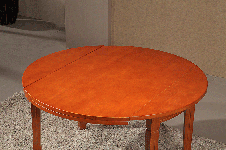实木餐桌伸缩桌子折叠实木餐桌椅组合圆形实木餐桌1.