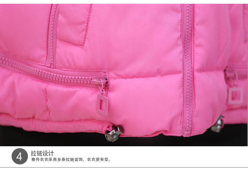 莎茹拉2015新款韩版羽绒棉马甲女短款连帽真毛领宽松少女学生棉背心外套 玫红 XL