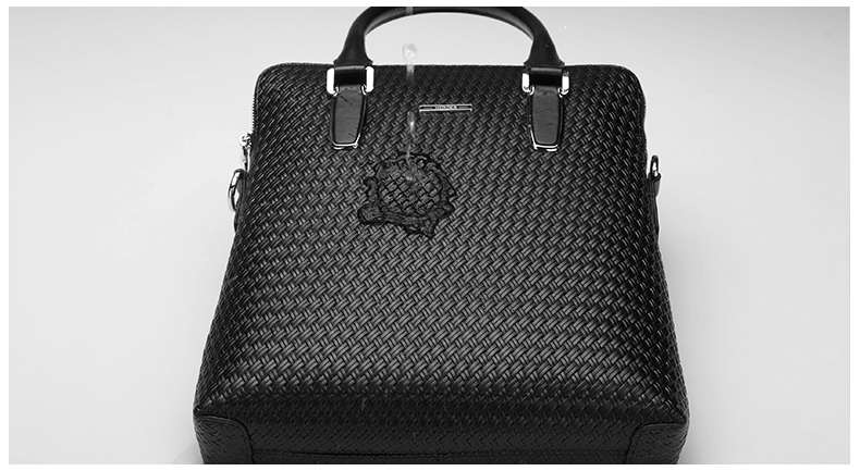 波士格bssgee 新款牛皮编织手提包商务休闲单肩包时尚