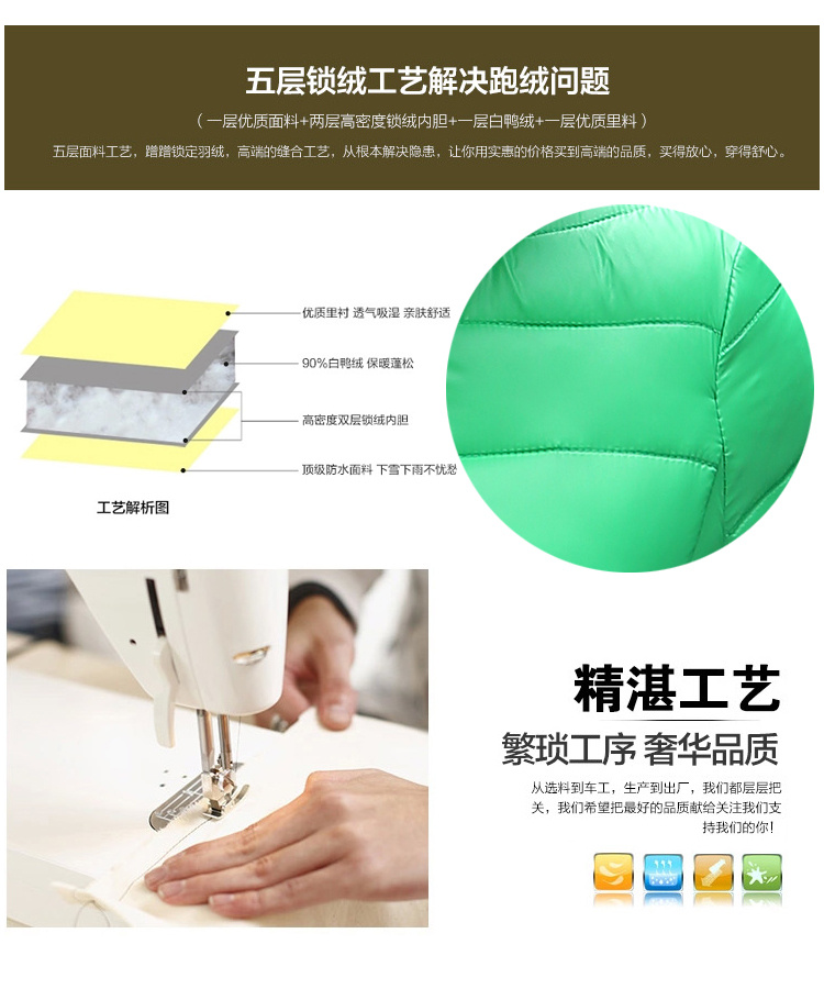 【雅都韵姿】2015新款冬季立领轻薄型短款修身显瘦大码修身羽绒服棉衣外套女保暖加厚 黑色 XL