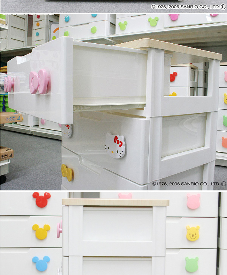 爱丽思IRIS HelloKitty加大款儿童抽屉高品质收纳柜  组合简易宝宝衣柜整理柜 5层