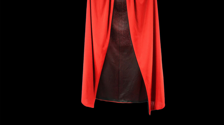 仕彩 万圣节服装 圣节装扮道具 儿童单层红领黑色披风 cosplay吸血鬼披风 僵尸披风约130cm
