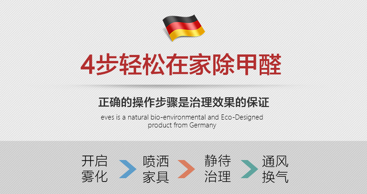 易卫士 德国进口室内新装修新家具甲醛除味强力型 去味治理雾化剂 兑纯净水加湿4支/套 包邮 单套装/4支