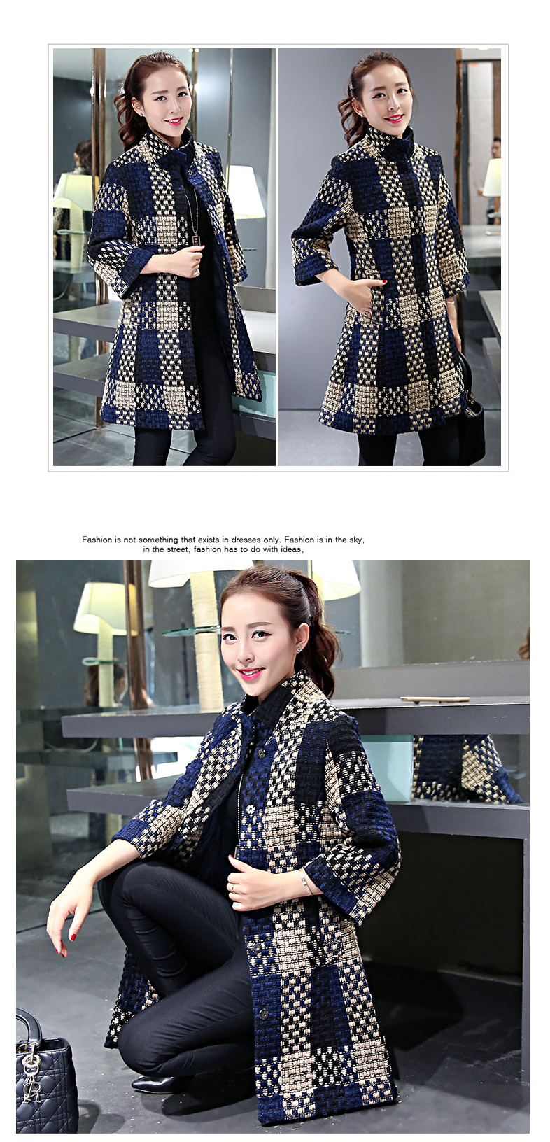  The new winter cherrymix tartan coats Korean in Sau San long-sleeved coarse wool terylene 7 sub-coats gross? female 9020 dark blue jacket XL Photo, prices, brand platters! The elections are supplied in the national character of distribution, so action, buy now enjoy more preferential! As soon as possible.