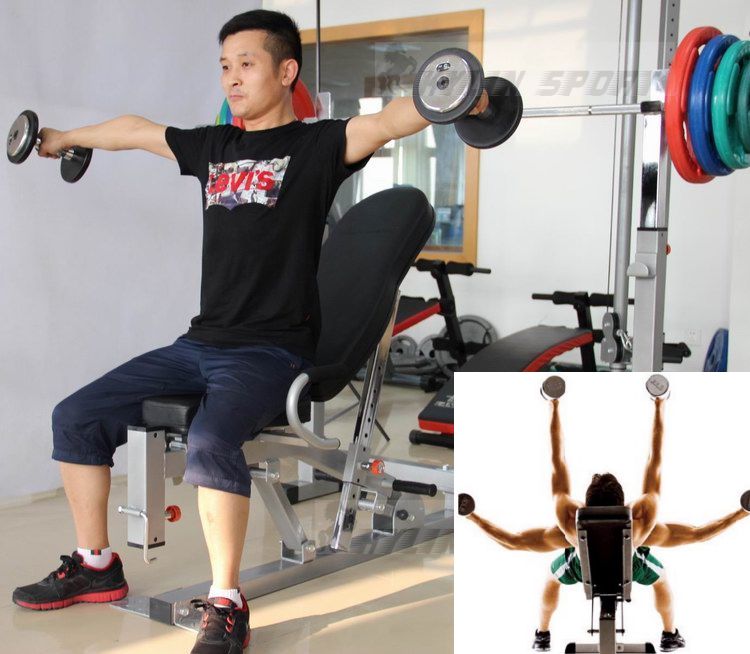 kylin 豪华安全多功能举重床杠铃卧推架飞鸟凳深蹲架杠铃床健身器材