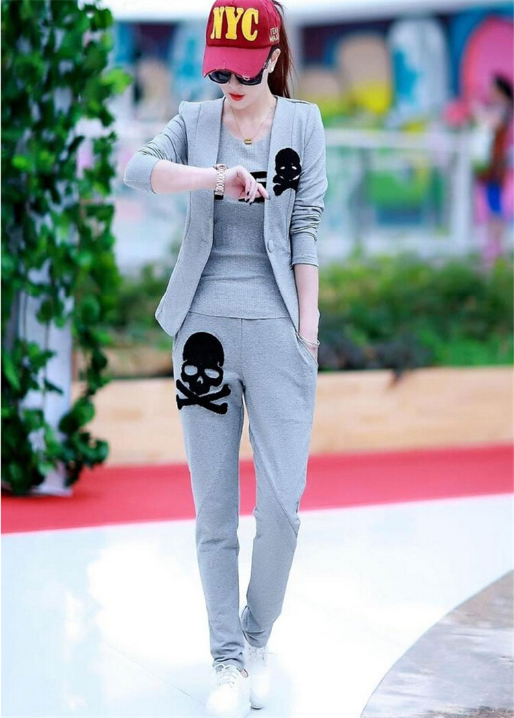 怡可欣韩版卫衣套装女款长袖T恤运动休闲长裤