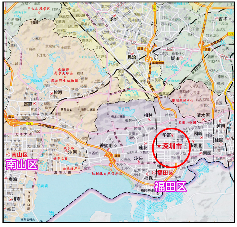 【正版】深圳市地图2021全新版深圳指南地图交通旅游指南行政区划街道