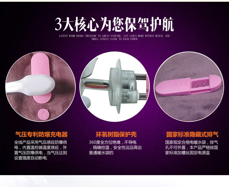 爱尚品 暖手宝充电暖宝宝防爆电热宝双插水电分离热水袋已注水 爬爬河马