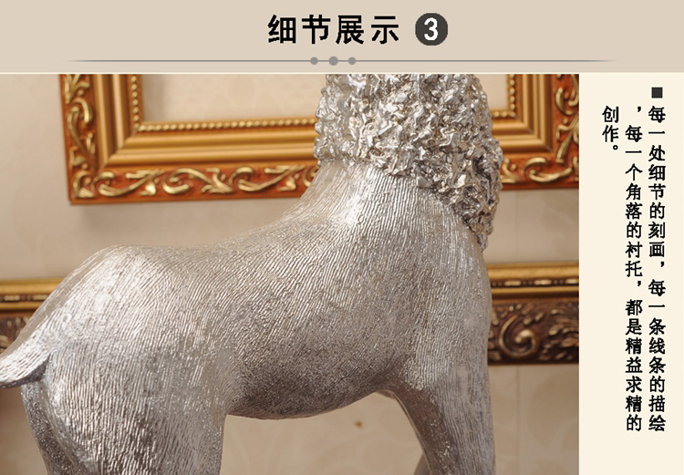 
                                        豪斯特丽（HOSTLY） 欧式鹿摆件 工艺品大号 创意客厅电视柜装饰品结婚礼物 复古银色大号对鹿                