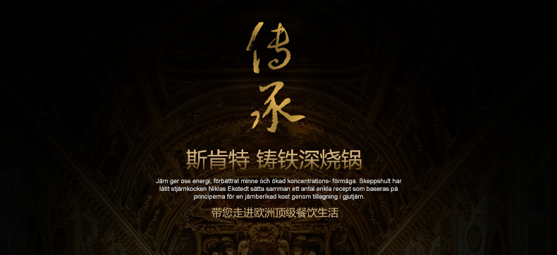 【瑞典原装进口】Skeppshult斯肯特 无油烟不粘铸铁平底煎锅 sk0046