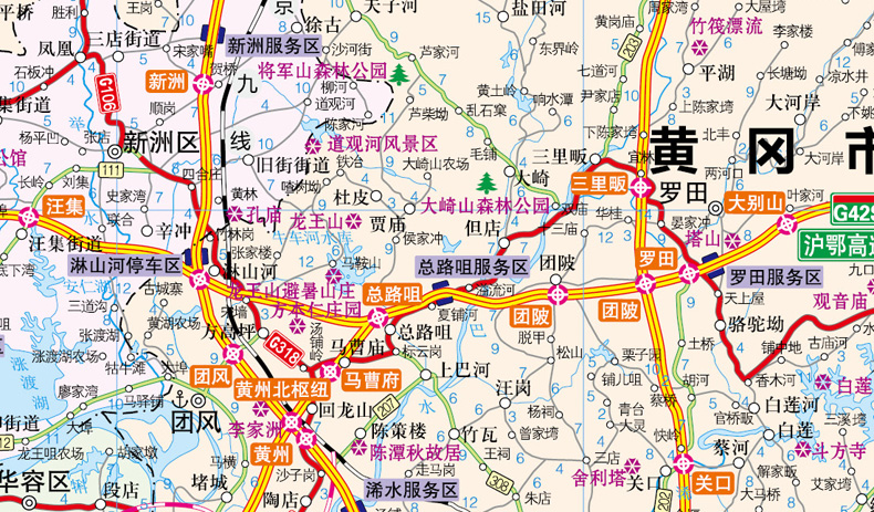 2018湖北省交通旅游图 大比例尺分省地图 武汉市交通旅游生活实用 正