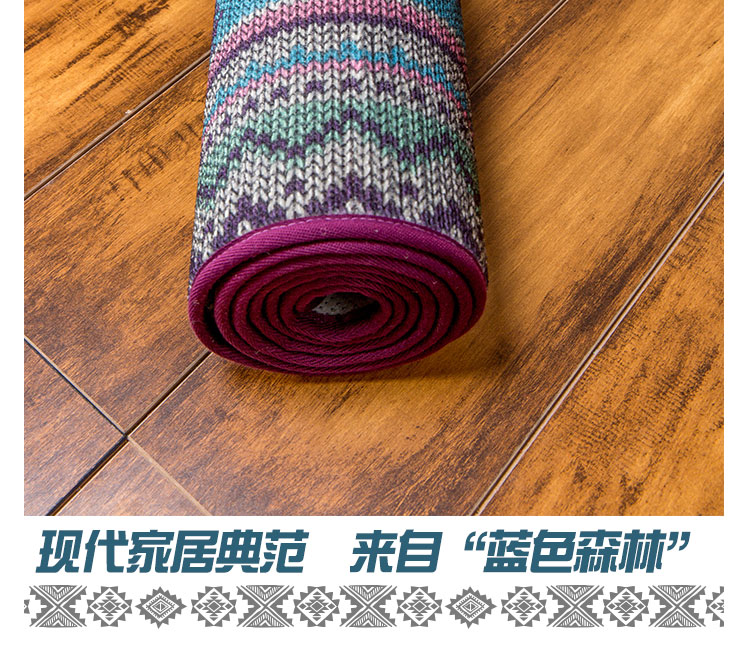 
                                        毯客 北欧可爱小鹿卧室床边地毯厨房长条防滑垫进门地垫门垫 蓝色森林 40CMx180CM                