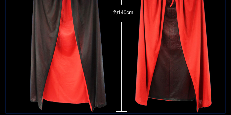 仕彩 万圣节服装 圣节装扮道具 儿童单层红领黑色披风 cosplay吸血鬼披风 僵尸披风约130cm