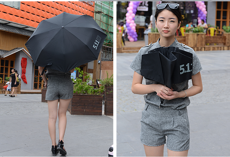 零时差雨伞 男511雨伞折叠伞晴雨两用女士伞商务伞单双人黑胶太阳伞 511防爆冲(单人)黑胶
