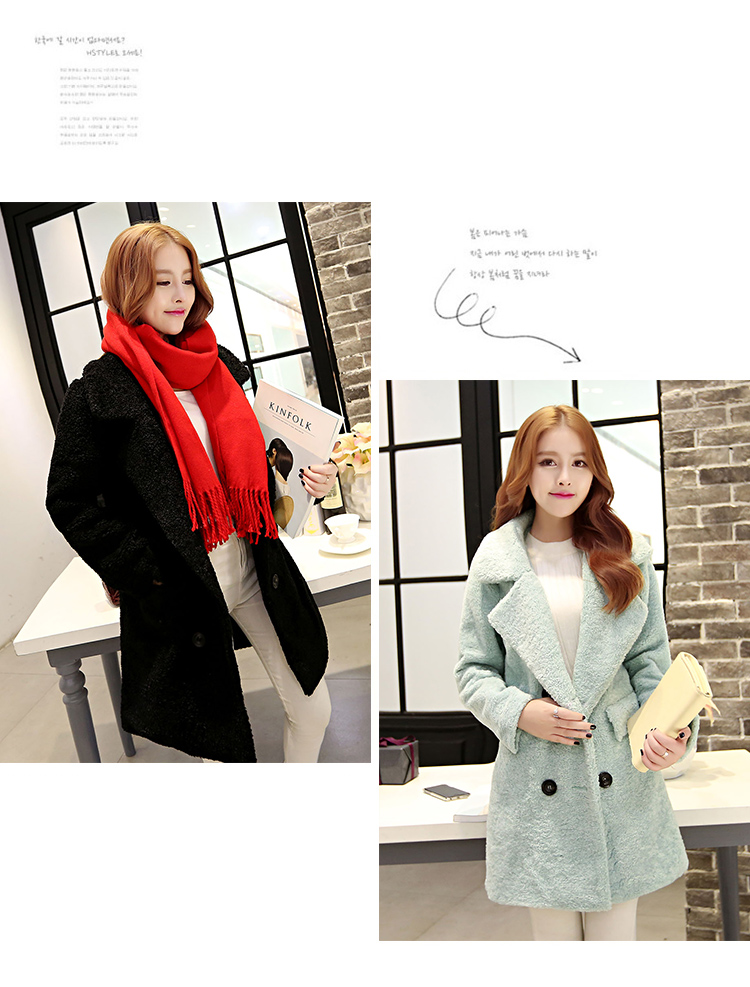 In short straw 2015 Fall/Winter Collections new double-side cashmere overcoat female Hair Girl In The jacket coat? Long Hair Girl Korean jacket? 