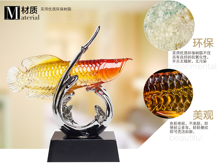 
                                                            正想 金龙鱼办公室摆件工艺品创意家居装饰品中式婚庆结婚商务开业摆设乔迁新居礼品 银色波浪大号金龙鱼  长45cm*宽43cm                