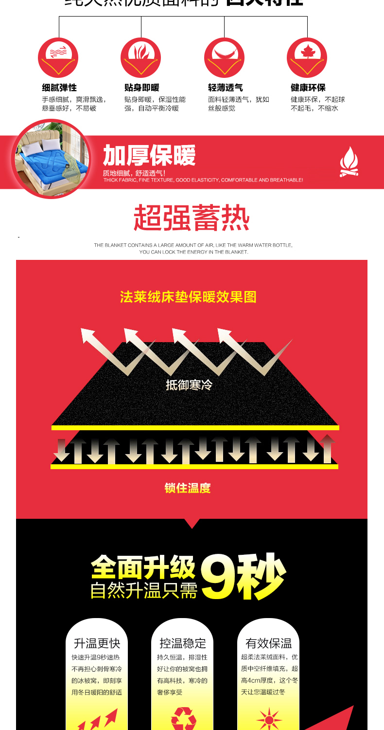
                                        芝夏家纺 加厚保暖法莱绒床垫榻榻米床垫床褥子双人折叠学生宿舍单人珊瑚绒垫子 玫红 90cm*200cm                