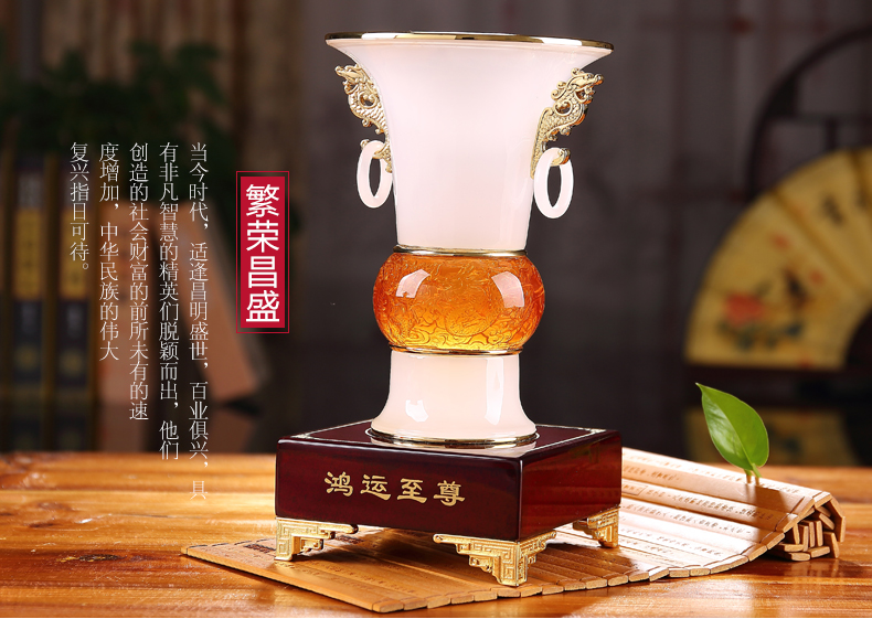 礼之源 鸿运至尊商务办公室摆件工艺品 家居客厅创意现代装饰品摆设 鸿运至尊15*15*22