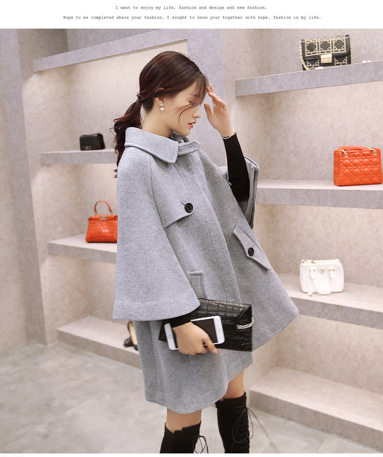 The Champs Elysees Honey Love   2015 autumn and winter new Korean version of loose cloak? Why women jacket gross sub wind jacket  708 gray M picture, prices, brand platters! The elections are supplied in the national character of distribution, so action, buy now enjoy more preferential! As soon as possible.