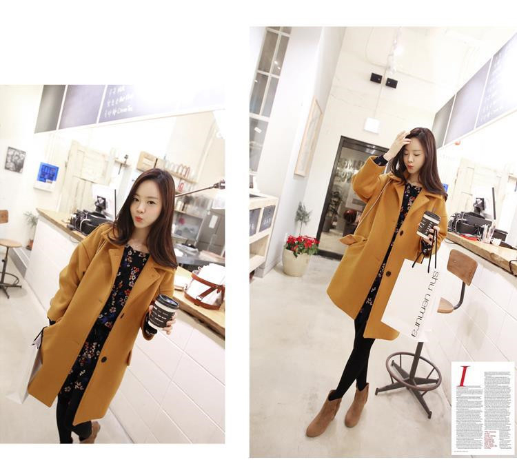 Iw 2015 autumn and winter new Korean loose minimalist lapel a wool coat female Sau San single row is long hair? large jacket turmeric yellow M picture, prices, brand platters! The elections are supplied in the national character of distribution, so action, buy now enjoy more preferential! As soon as possible.