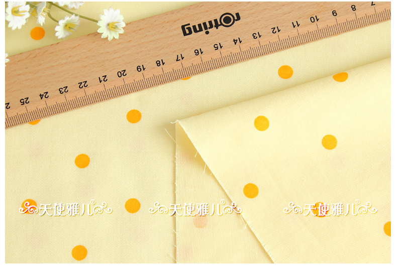 
                                        天使雅儿 棉斜纹印花卡通可爱床品布料手工面料 可定制床品 柔美水玉粉蓝点点 单买 粉点 一米                