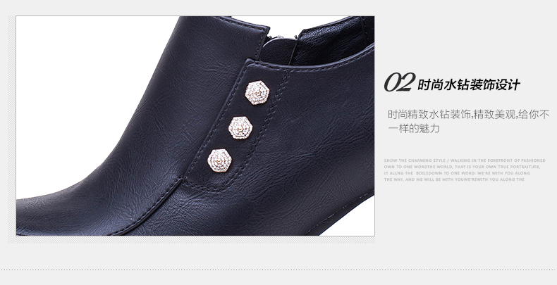 【京东】珂卡芙高跟鞋单鞋女鞋粗跟2016新款