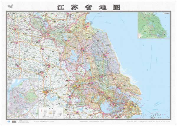 中华人民共和国分省系列地图 江苏省地图(盒装折叠版)(新版大比例尺1图片