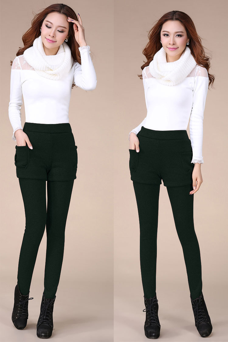 <em>秋冬</em>大码<em>女士</em>打底裤加厚加绒外穿假两件女装打