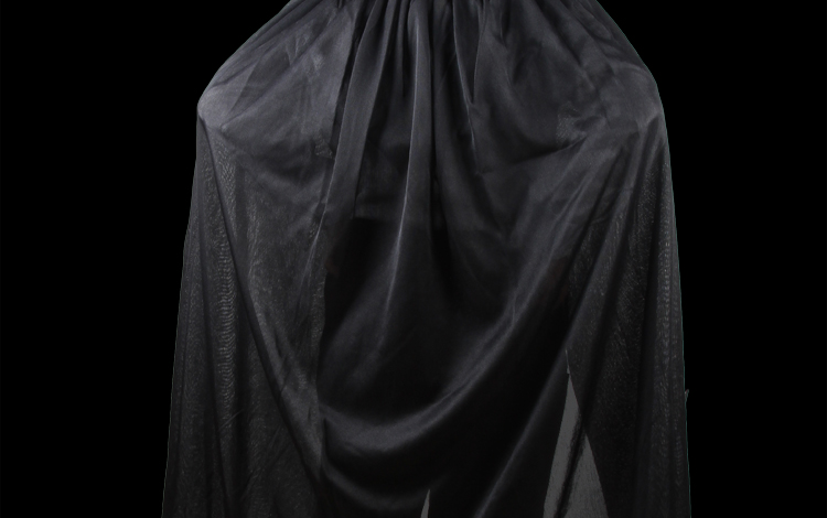 仕彩 万圣节服装 圣节装扮道具 儿童单层红领黑色披风 cosplay吸血鬼披风 僵尸披风约130cm
