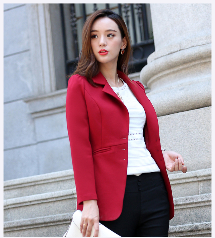 玖寸绿秋装短外套西装外套女韩版小西装通勤百搭女士小西服修身休闲小西装OL职场外套8609 浅绿色 XXXL