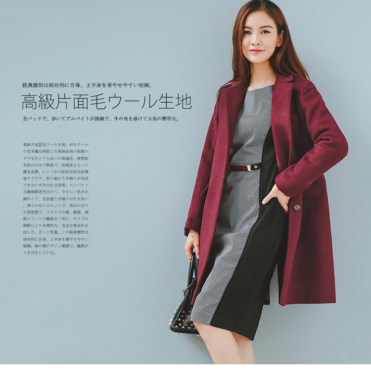 良衣尼朵2015冬季新款大衣女中长款韩版羊毛绒厚毛呢外套风衣女 驼色 M