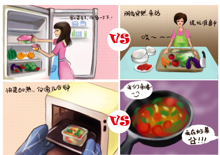 怡万家 保鲜盒 进口 耐热玻璃 便当盒 饭盒 时尚炫彩 九件套