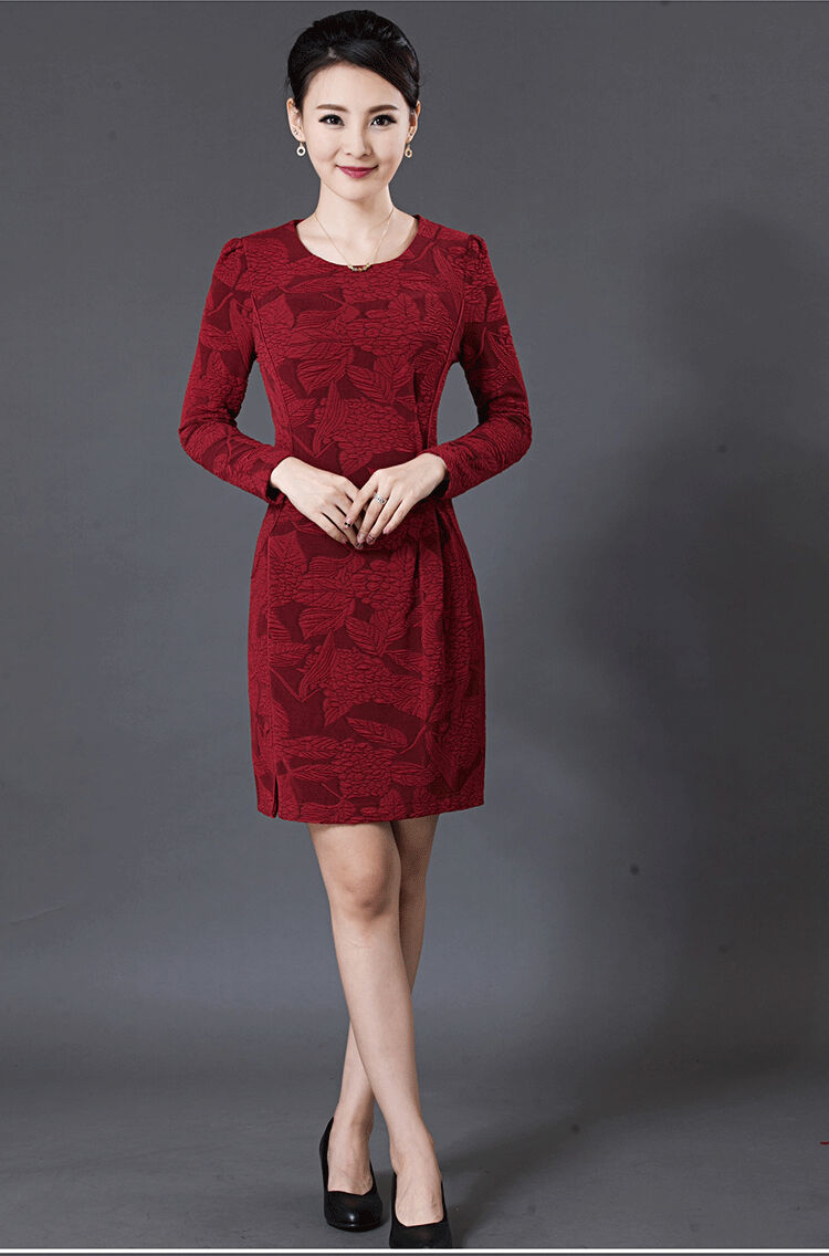 Yuen Yuk 2015 autumn and winter new women's round-neck collar temperament stamp large Sau San long-sleeved dresses W8241 3XL Peacock Blue Photo, prices, brand platters! The elections are supplied in the national character of distribution, so action, buy now enjoy more preferential! As soon as possible.