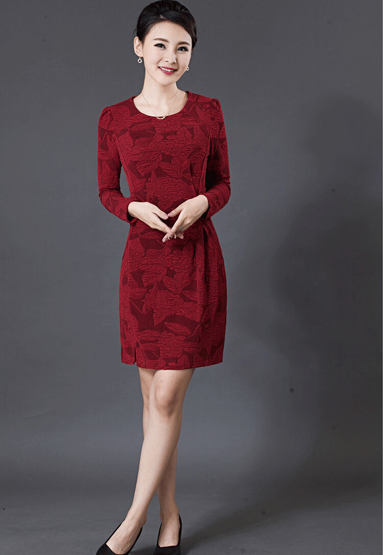 Yuen Yuk 2015 autumn and winter new women's round-neck collar temperament stamp large Sau San long-sleeved dresses W8241 3XL Peacock Blue Photo, prices, brand platters! The elections are supplied in the national character of distribution, so action, buy now enjoy more preferential! As soon as possible.