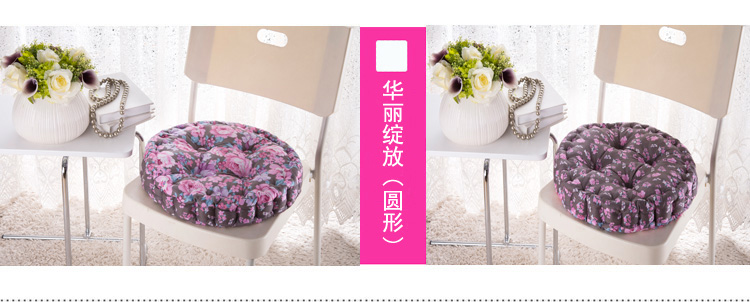 办公椅坐垫加厚 餐椅垫子 全棉斜纹飘窗榻榻米圆形蒲团胖子垫 爱缘圆形-灰 43*43cm