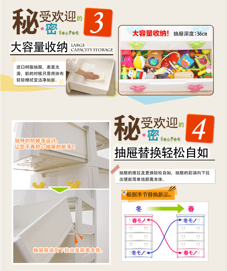 爱丽思IRIS 儿童储物柜 高品质宝宝衣柜收纳柜儿童多层整理柜爱丽丝MHG-55 4层