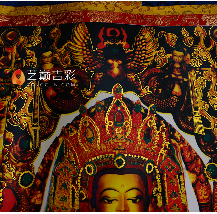 艺巅吉彩 西藏镀金烫金唐卡 拉萨大昭寺觉悟佛 觉卧佛唐卡 唐卡 蓝色