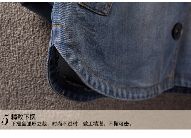 2016春装新款女装欧洲站时尚宽松斗篷式风衣休闲短款牛仔外套潮 深蓝色 M