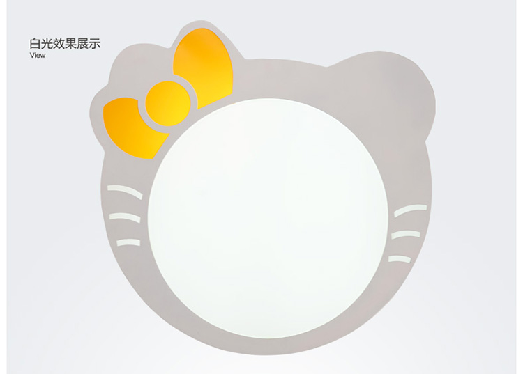 首度led吸顶灯儿童灯卧室灯具现代简约灯饰儿童房灯kT猫 凯蒂猫大号三段变光30w